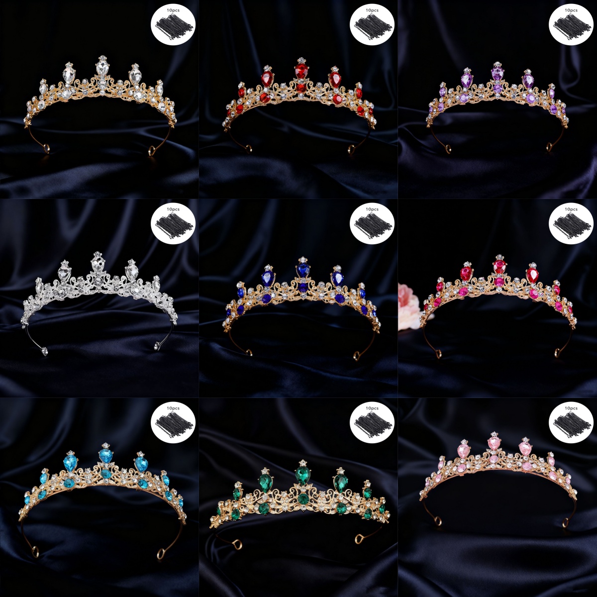 Vintage Women Fashion - Bridal Tiara Vintage Scroll Rhinestone Queen