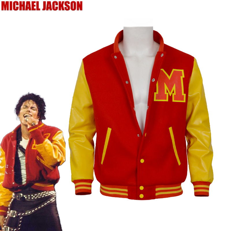 Varsity Jacket Wool - Men's Michael Jackson Cosplay Retro Jacket