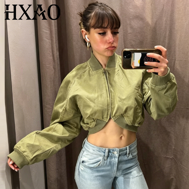 HXAO Crop Green Jackets Women' – обзор и цена Varsity Jacket Wool