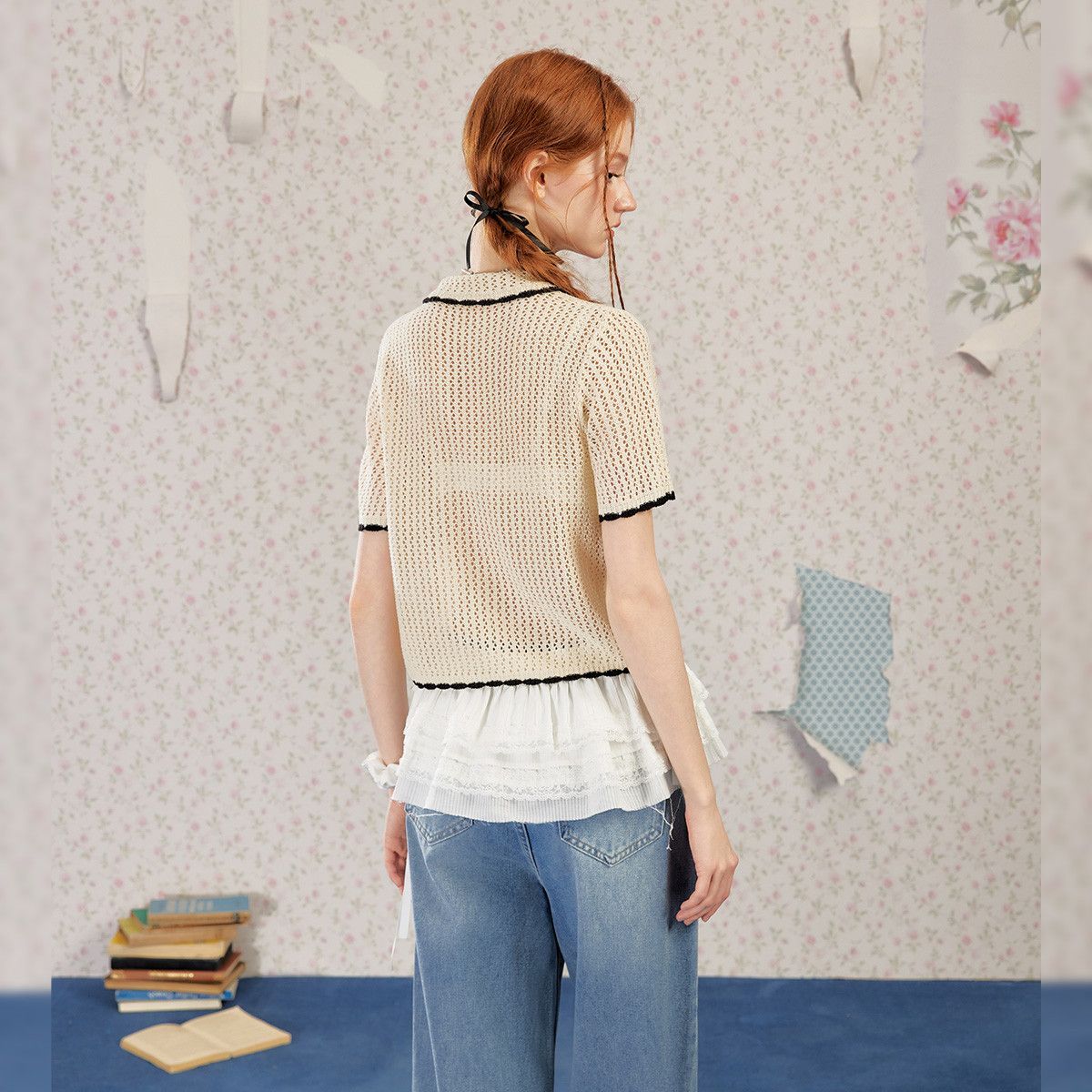 Women Knitted Ribbed Blouse Sh – обзор и цена Vintage Fashion Korea
