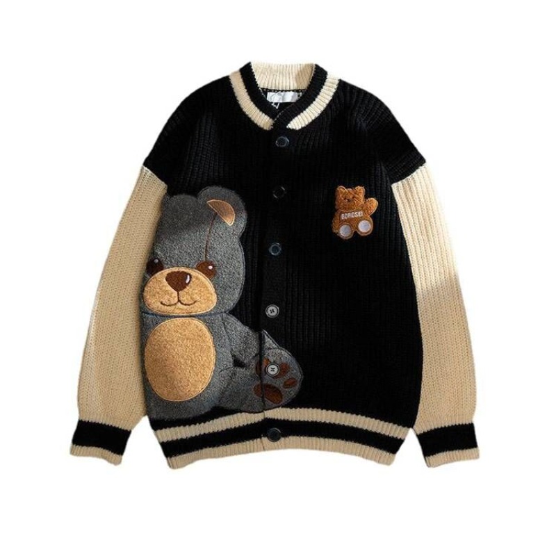 Womens Cute Bear Graphic Embro – обзор и цена Varsity Jacket Wool