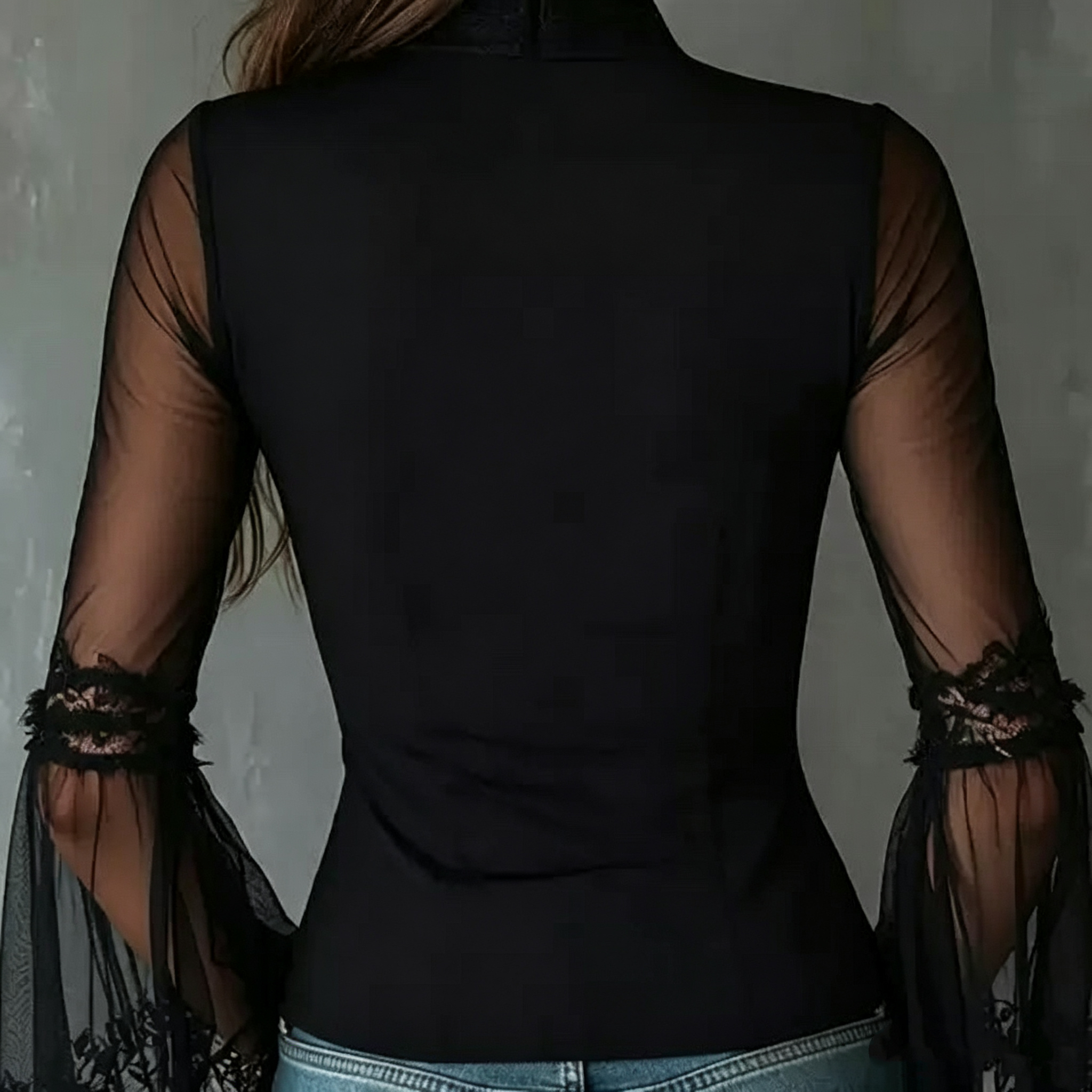 Ladies Black round Neck Long S – обзор и цена Vintage Women Fashion