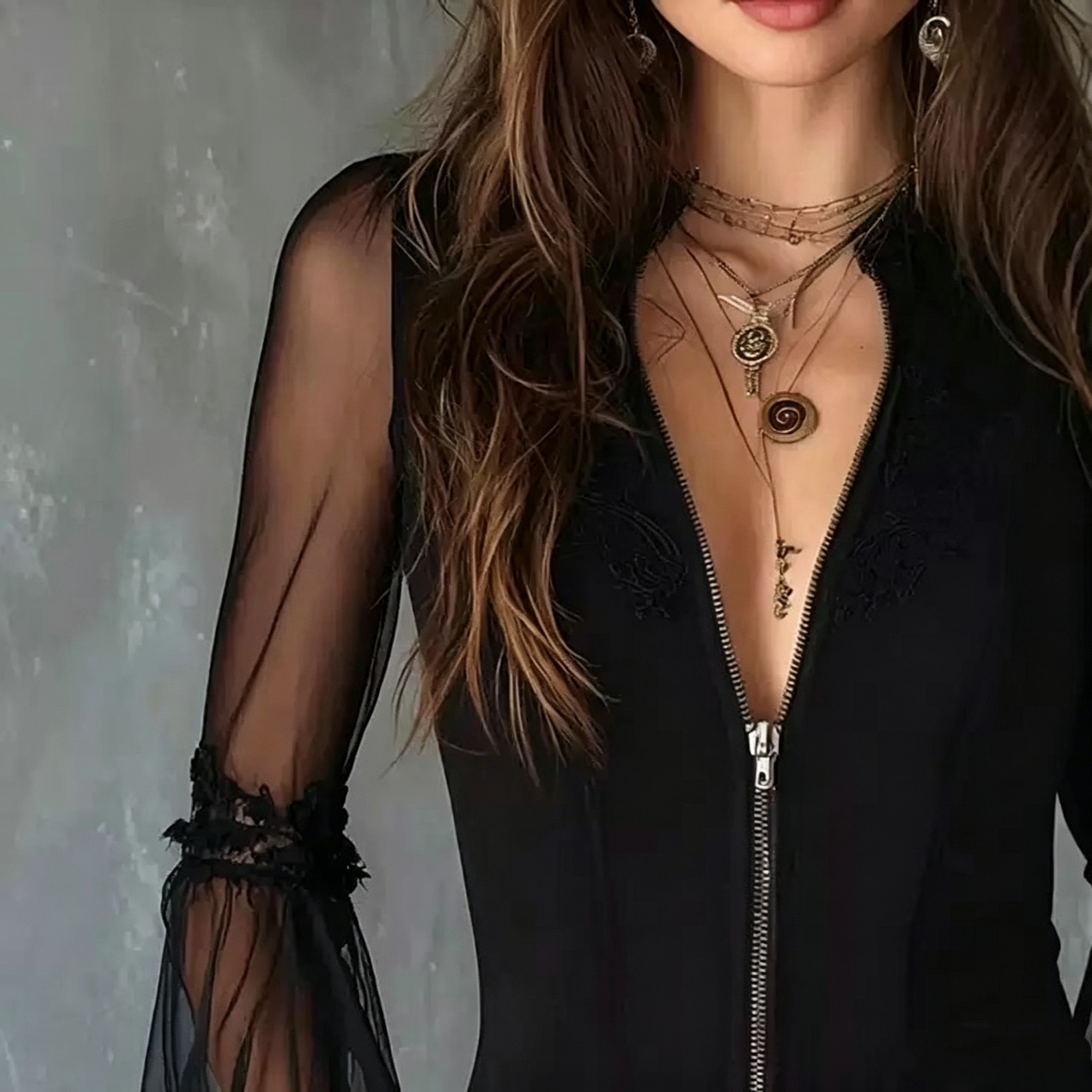 Ladies Black round Neck Long S – обзор и цена Vintage Women Fashion