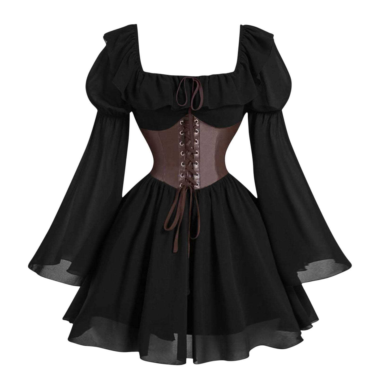 Renaissance Medieval Long Slee – обзор и цена Vintage Fashion Women Dresses