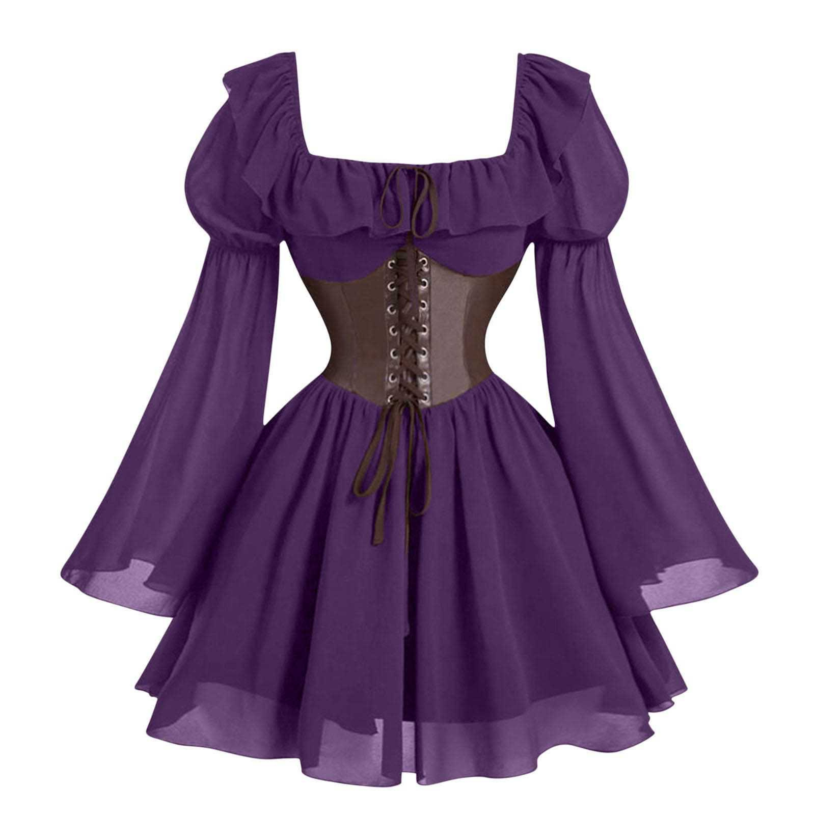 Renaissance Medieval Long Slee – обзор и цена Vintage Fashion Women Dresses