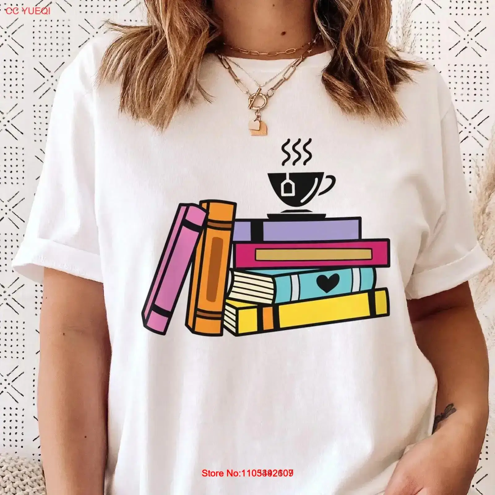 Books and Tea T Shirt Colorful – обзор и цена Vintage Fashion Knitwear Book