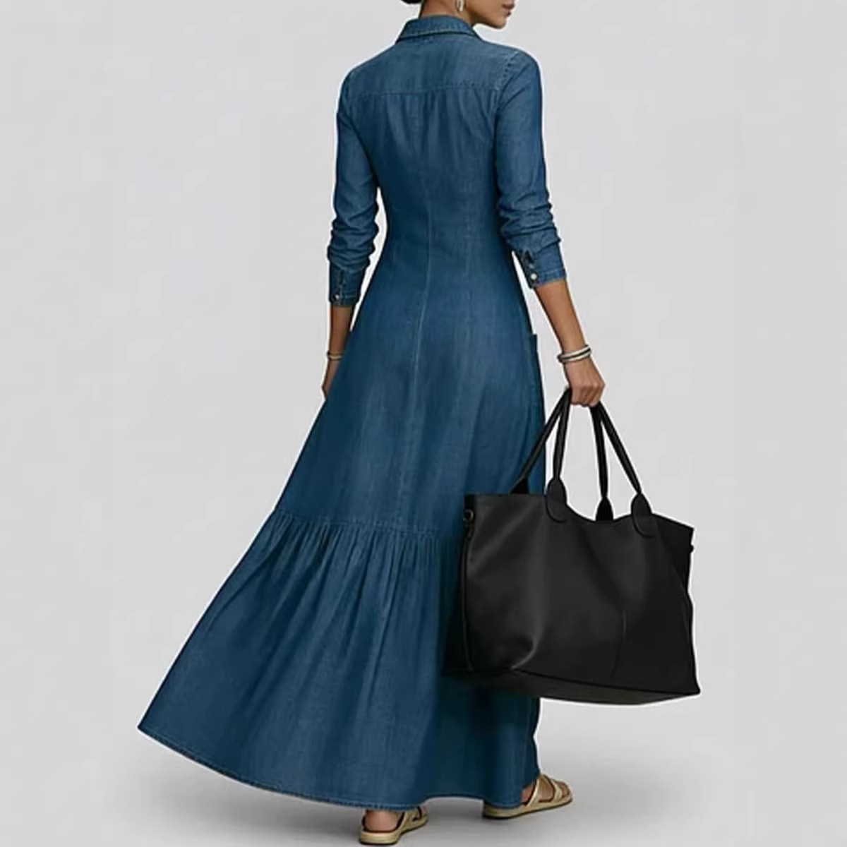 New Fashion Long Sleeve Turn-d – обзор и цена Vintage Fashion Women Dresses