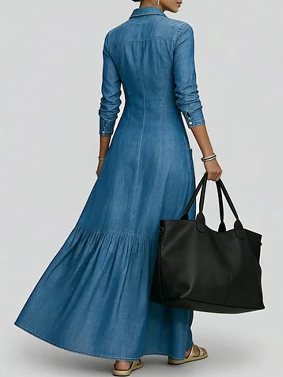 New Fashion Long Sleeve Turn-d – обзор и цена Vintage Fashion Women Dresses