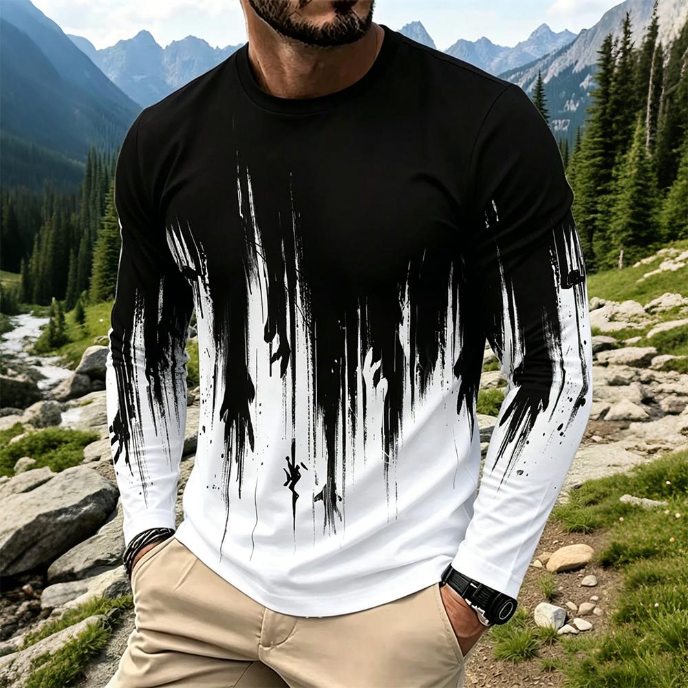 Men's Gradient Ink Splash Long – обзор и цена Vintage Fashion T Shirts