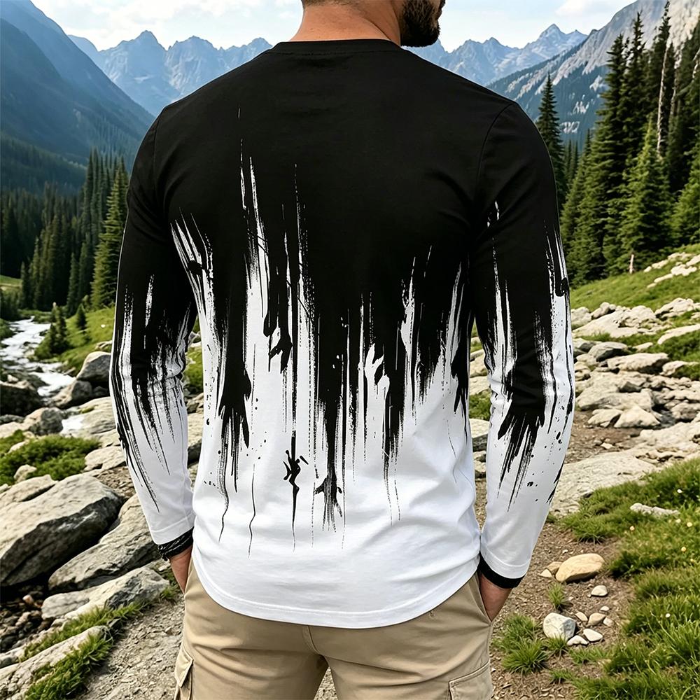 Men's Gradient Ink Splash Long – обзор и цена Vintage Fashion T Shirts