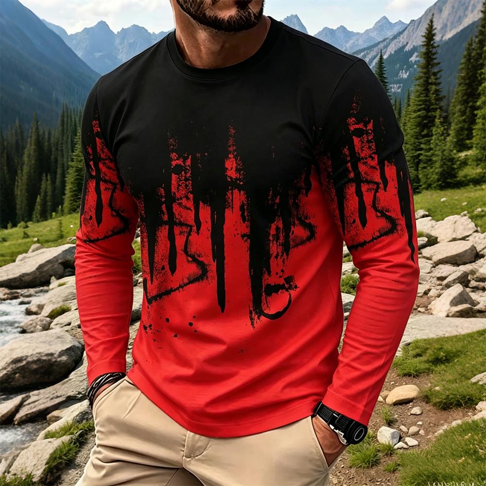Men's Gradient Ink Splash Long – обзор и цена Vintage Fashion T Shirts