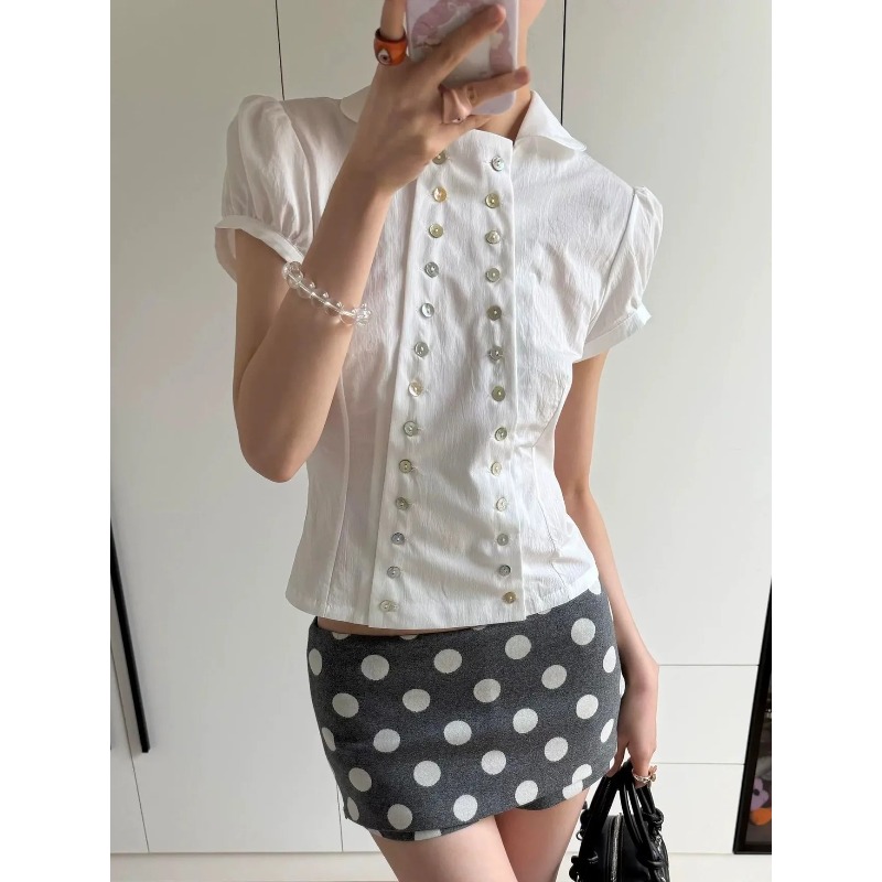 Y2K Japanese Vintage Blouse Pu – обзор и цена Vintage Fashion Korea